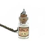 Steampunk Necklace Magic Fire Fairy Angel Dust Pendant Charm Glow in The Dark Kawaii White
