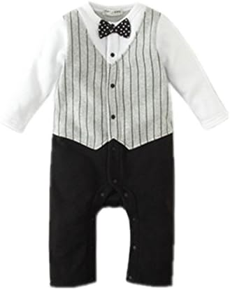 Baby Boys Tuxedo Gentleman Rompers Toddler One-piece Suits Jumpsuit Outfit