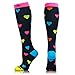 NEWZILL Medical Compression Socks for Women & Men Circulation 20-30 mmHg, Best for Running Athletic Hiking Travel Flight Nurses (Heart, L/XL)
