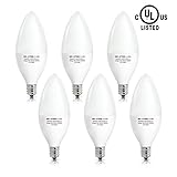 SHINE HAI Candelabra LED Bulbs 40W Equivalent, 4000K Neutral White Decorative Candle Light Bulb E12 Base, B11 Led Light Bulbs, UL-Listed, 120V, 3 Years Warranty, Pack of 6