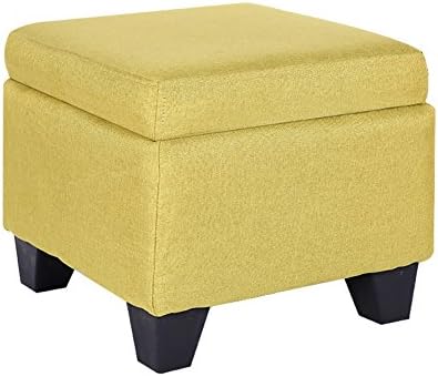 UniquQ Footstool for Under Desk Nailhead Square Padded Ottoman Foot Rest Stool Ashley Furniture Outdoor Bean Bag Pouf Cube (yellow)