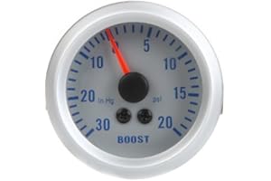 Festnight Turbo Boost/Vacuum Gauge Meter for Auto Car 2" 52mm 0~30in.Hg / 0~20PSI Blue Light