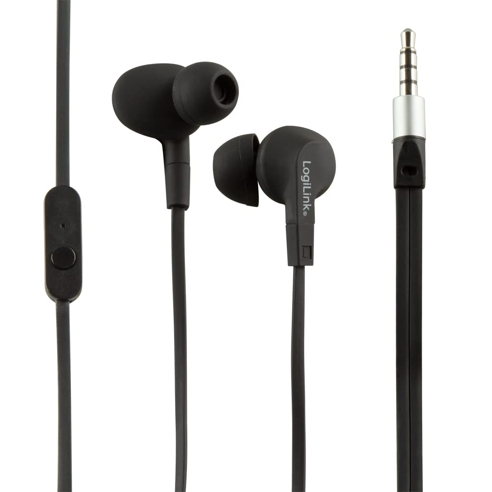 LogiLink HS0042 Water Resistant Stereo In-Ear Headset - Black