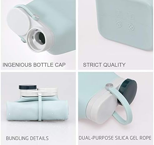 Collapsible silicone water bottle in blue, price $11.50.