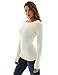PattyBoutik Women_s Crewneck Cable Knit Pullover Sweater (Ivory M)