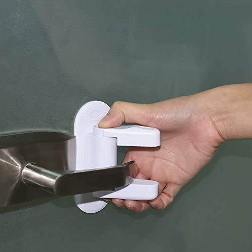 Door Lock for Baby Safety Child Proof Doors Handles Lever Locks Toddler Protector by Slicemall (White, Pack of 2)