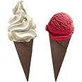 AussieBlends Waffle Ice Cream Cones Bulk For Soft Serve, Gelato, and Scooped Ice Cream, Waffle Cones Bulk, Belgian Chocolate Cone Flavor, 312 Count (Belgian Chocolate, Regular Size)