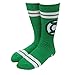 Superhero Stuff Green Lantern Adult Unisex Crew Socks - Green, Striped, Mid-Calf, One Size, 1 Count