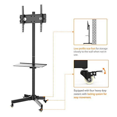 1homefurnit Mobile TV Cart Floor Stand Mount Home Display Trolley for 23"-55" Plasma/LCD/LED - Thumbnail 5