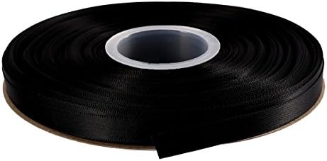 Duoqu 1/4 inch Wide Double Face Satin Ribbon 50 Yards Black