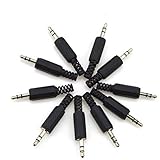 URBEST 10pcs Solder Type 3.5mm Male Mono Plug Jack Stereo Audio Headphone Cable Extension Adapter Connector