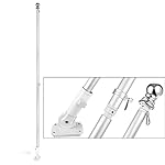 Wall Flag Pole and Flag Bracket Holder - Flag Pole Mount with Metal Flag Pole for Outdoor, Indoor Wall Flag Display, Silver, 72 Inches