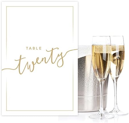 Meraki Designs Gold Wedding Table Numbers 1-25 Double-Sided (25, 5x7 Vertical)