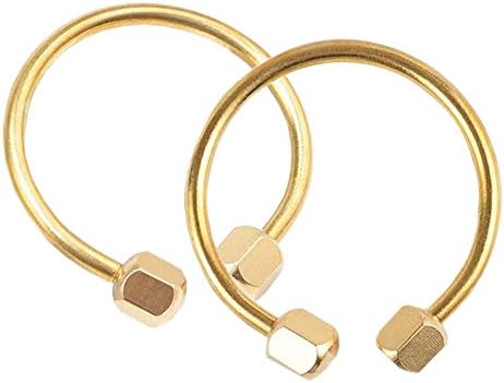 QHZHANG 2pcs Durable Brass Screw Lock Key Chain Ring Creative EDC Kits Hanging Ring (Round)