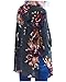 Girls' Sheer Boho Floral Cardigan Open front Cover Up Blouse Dark Green L