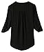 Women's Roll Tab Sleeve Tunic,Perfect Long for Leggings Shirt Cute Versatile Top(Black,XL)