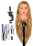 Bellrino 30" (Long and thick) Cosmetology Mannequin Manikin Training Head with Synthetic Fiber with Table Clamp Holder (KIM+C)