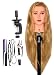 Bellrino 30" (Long and thick) Cosmetology Mannequin Manikin Training Head with Synthetic Fiber with Table Clamp Holder (KIM+C) primary