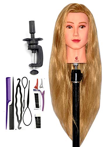 Bellrino 30" (Long and thick) Cosmetology Mannequin Manikin Training Head with Synthetic Fiber with Table Clamp Holder (KIM+C)