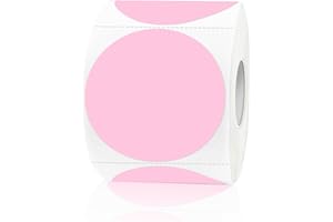 YEGAWEN Removable Stickers - 300 Pink Colored Dot Stickers, Waterproof, Writable, Suitable for Laser & Inkjet Print