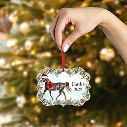 Black Missouri Fox Trotter Horse Christmas Ornament