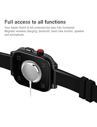 Funda impermeable para Apple Watch Series 3 y 2 de 1.496 in y 1.654 in, resistente a los golpes, resistente a los impactos, funda sellada con correa de silicona suave premium.
