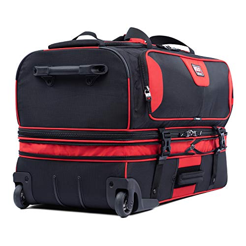 Travelpro Bold Drop Bottom Wheeled Rolling Duffel Bag, Red, 30Inch