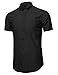 SBW Men's Basic Button-Collar Chambray Short Sleeve Shirt