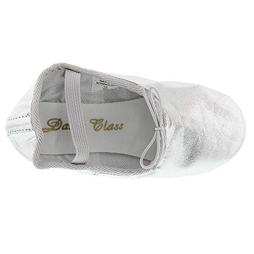 Dance Class B700 Silver Ballet Flat (Toddler/Little Kid/Big Kid),Silver,5 M US Big Kid