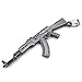 KONOV Mens Army Style AK47 Gun Pendant Necklace, 24 inch Chain, Black