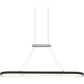 Kuzco Lighting Eerie 47-in Pendant | Black Finish | White Acrylic Diffuser | Modern Contemporary | Integrated LED | Made of A
