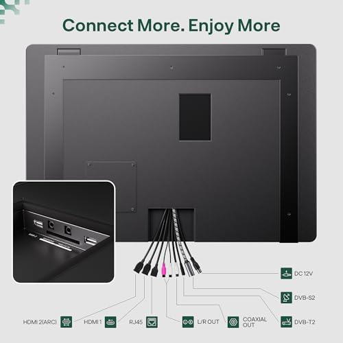 SYLVOX 32 Inch TV Mirror, Smart Google Television 1080P FHD Mirror Wall Mount Design Television IP66 Waterproof, DVB-C/T2/S2 | WiFi, Google Assistant, for Shower, Bathroom