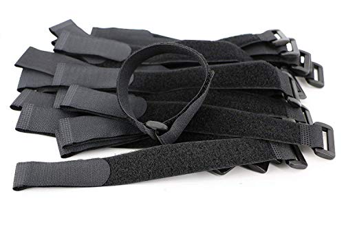 Hook and Loop Straps, Reusable Cinch Straps 1" x 20" Pack of 10