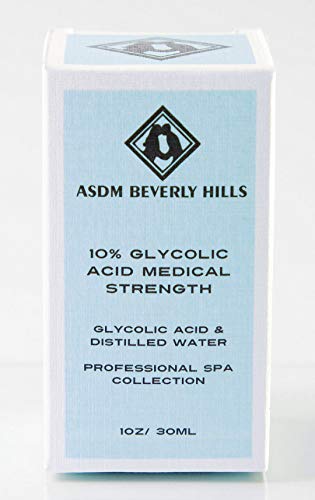 ASDM Beverly Hills Pure Unbuffered Glycolic Acid Peel 10% 1oz/30ml PRO Strength AHA Chemical Peel Treatment-Improved Formula, Alpha Hydroxy for Acne Scars,WrinkleS/Blackheads/Pores/Discoloration/Aging - Thumbnail 2