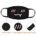 5-Pack Mouth Mask Unisex Cartoon Anime Cute Shape for kids Teens Men Women Lovers, Cotton Fashion Anti-Dust Half Face Mouth Mask for Boys and Girls (Black)