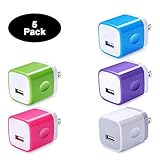 Single Port USB Wall Charger, Charging Block Box Cube NINIBER 1A/5V 5-Pack One Port Charging Brick Base USB Power Adapter Compatible for iPhone XR/X/8/7/6S/6S Plus Samsung Galaxy S9/S8/S7 Edge