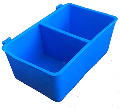 Cage Cups Divided 1 Pint (16 oz) Hanging Feed & Water Cage Cups for Poultry Chicken Parrot Hamster (12)