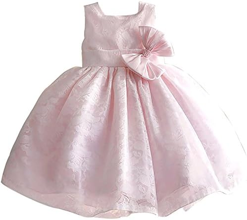 Ameurope Girls Lace Wedding Dress for Flower Girls Formal Special Occasion Birthday 1 Year Light Pink