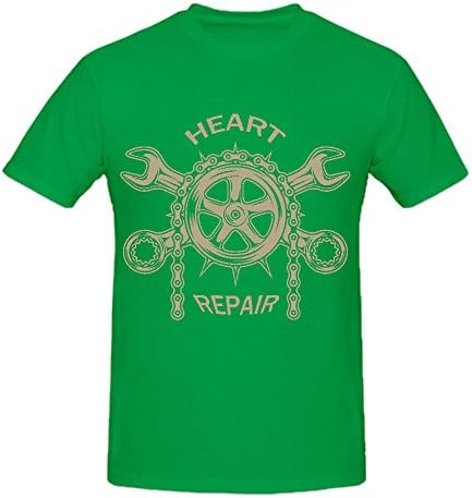 Design Heart Repair T Shirts Men Green Diy