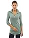 PattyBoutik Women Zip Pocket Tunic (Heather Lucite Green Large)