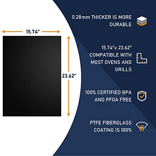 Oven Liners for Bottom of Oven 4 Pack 17"x25" Large Non Stick Oven