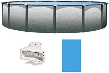 Wilbar Reprieve Slate Constellation 24-Feet-By-52-Inch Round Above-Ground Swimming Pool Includes Solid Blue Liner and Widemouth Skimmer
