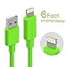 iPhone Cable, Cambond Apple Certified 8 Pin Stepped Lightning Cord for iPhone 7 7 Plus 6s 6s Plus 6 6 Plus 5s 5c 5, iPad Air, iPad Mini, iPad, iPod (Green 6ft)