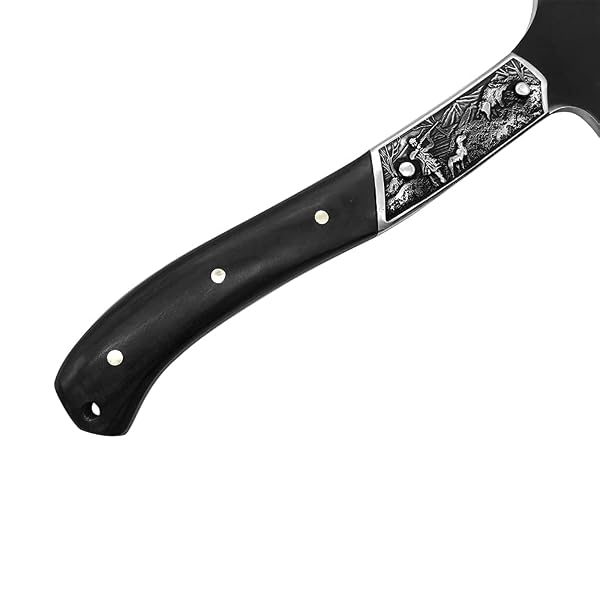 BLACK CHOPPING AXE, FULL TANG WOODEN HANDLE WOOD SPLITTING AND CUTTING, CAMPING OUTDOOR HATCHET WITH SHEATH, RETRO DESIGN FOR BUSHCRAFT AXES