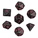EBOOT 7-Die Polyhedral Dice Compatible with DND Dice Set Dungeons and Dragons with Black Pouch (Black)