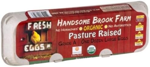 Handsome Brook Farm Organic Grade A Pasture Raised Large Egg - 12 per pack -- 15 packs per case.