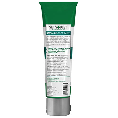Dog Dental Care Gel Toothpaste Plaque and Tartar Fighter from Vet's Best Pack of 2 Total 7 ounce Made in USA - Thumbnail 2