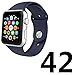BRG Soft Silicone Sport Band Replacement Wrist Bracelet Strap with Pin-and-Tuck for Apple Watch 42mm Series 1 Series 2 All Models - M/L Midnight Blue