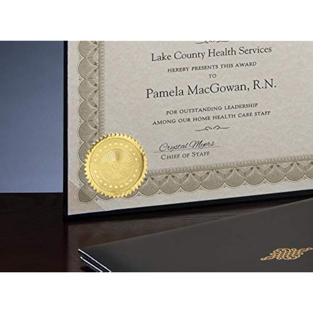 PaperDirect American Eagle Embossed Gold Certificate Seals, 102 Pack