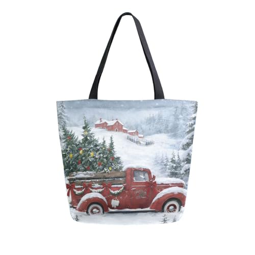ALAZA Red Christmas Truck Snow Winter Canvas Tote Bag for womenLarge Women Casual Shoulder Bag Handbag,Shopping Grocery Cotton Bag Reusable,Multipurpose,Heavy Duty for Outdoors Weekender Travel at Amazon